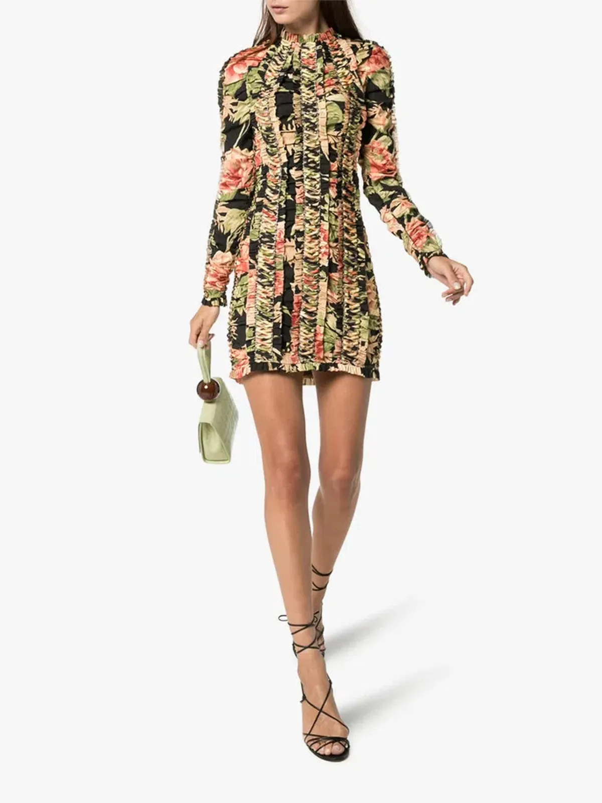 Zimmermann Espionage Lace Up Pencil Dress Black Peony Size 0 / AU 8 - Image 1