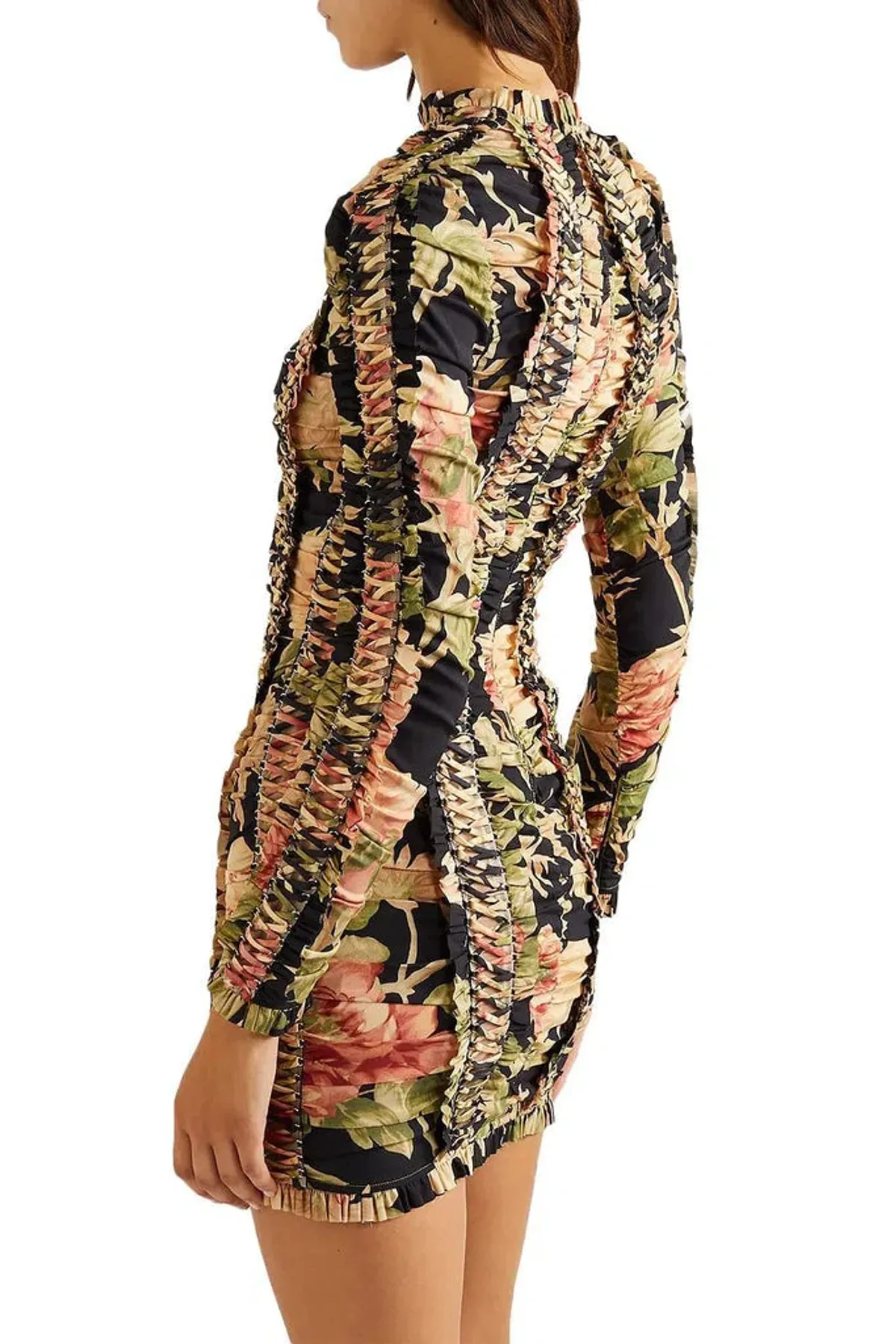 Zimmermann Espionage Lace Up Pencil Dress Black Peony Size 0 / AU 8 - Image 2