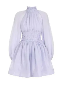 Zimmermann Luminous Long Sleeve Mini Dress Lavender Size 0 / AU 8 for rent on The Volte - image 3