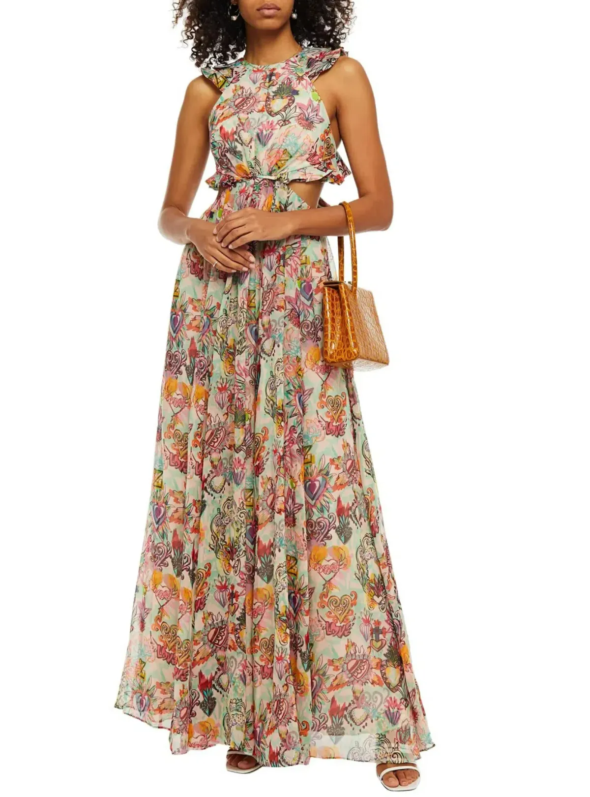 Zimmermann The Lovestruck Ruffle Maxi Dress Flaming Hearts Size 3 / AU 14 - Image 1