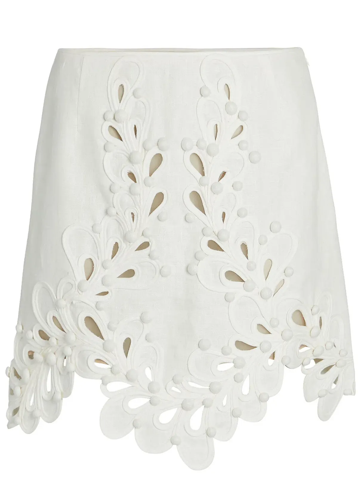 Zimmermann Brightside Rouleaux Mini Skirt Ivory Size 2 / AU 12 - Image 4