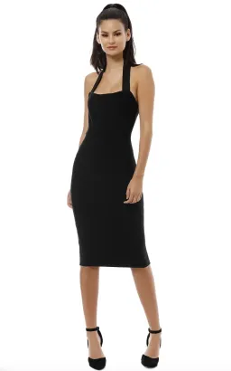 MISHA Julia Midi Dress Black Size 12 for rent on The Volte - image 1