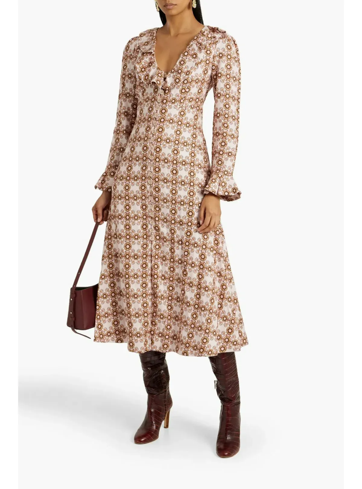 Zimmermann Daisy Midi Dress Pink Daisy Size 0 / AU 8 - Image 1