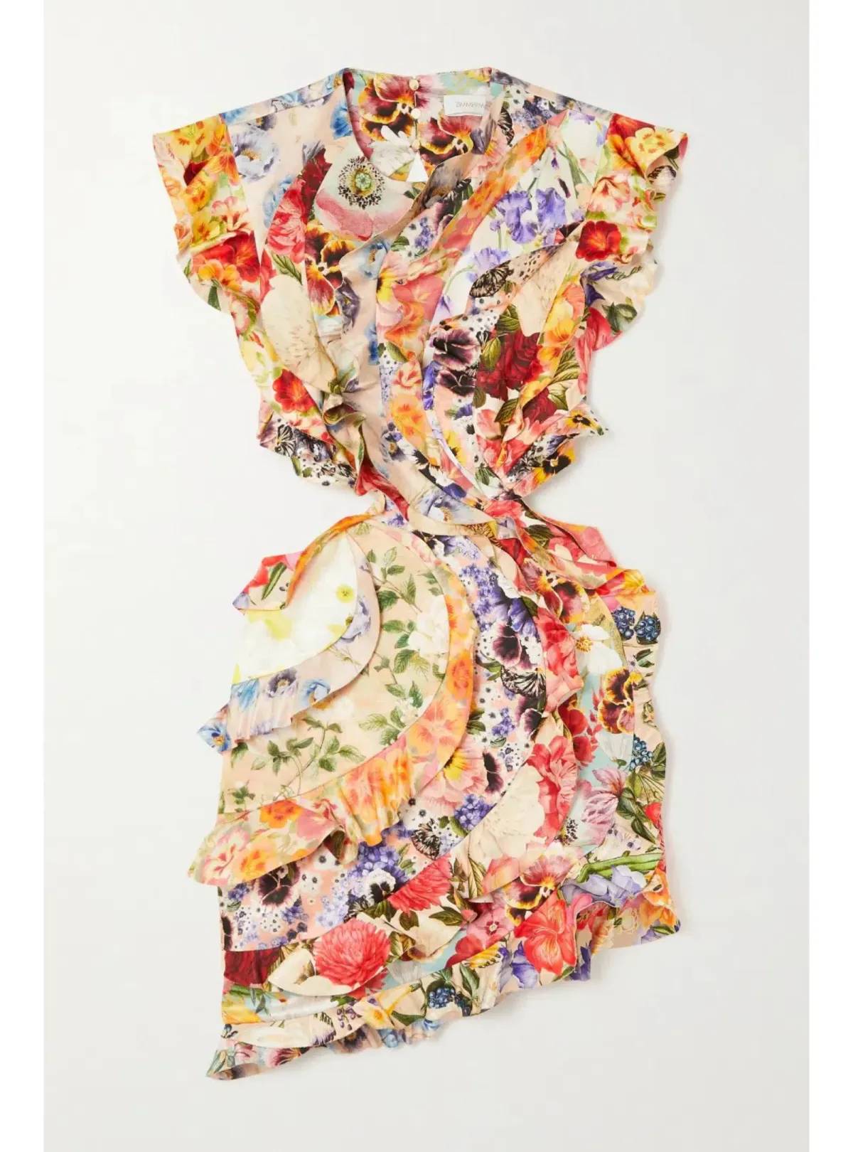 Zimmermann Wonderland Frill Mini Dress Patchwork Paisley Size 1 / AU 10 - Image 3