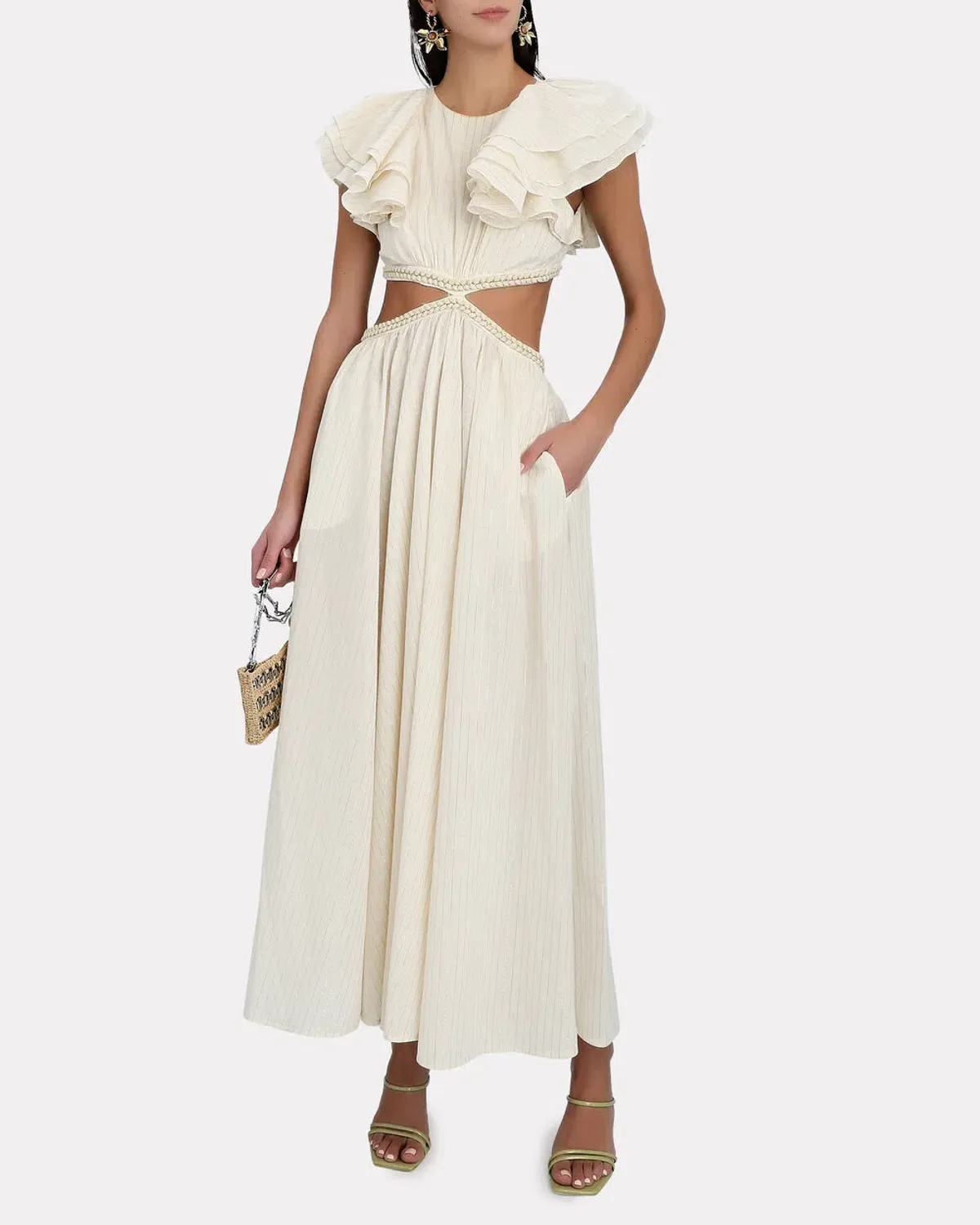 Zimmermann Anneke Cut Out Ruffle Dress Ivory Size 1 / AU 10 - Image 1