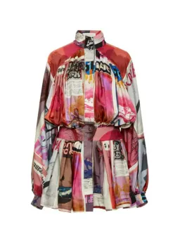 Zimmermann Wavelength Sleeve Mini Dress Pink Poster Print Size 0 / AU 8 for rent on The Volte - image 4