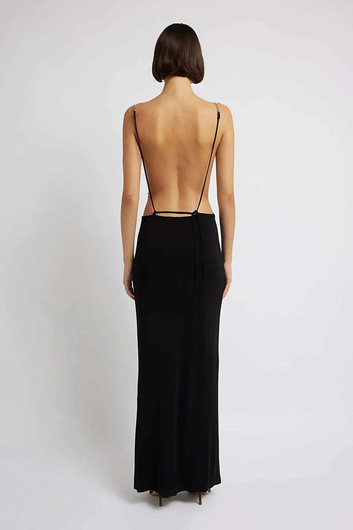 Christopher Esber Sculpted Strap Negative Space Cami Dress Black Size 14 AU - Image 3