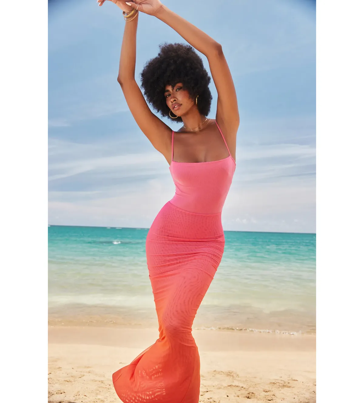 House of CB Calista Maxi Dress Ombre Flame Size 8 - Image 1