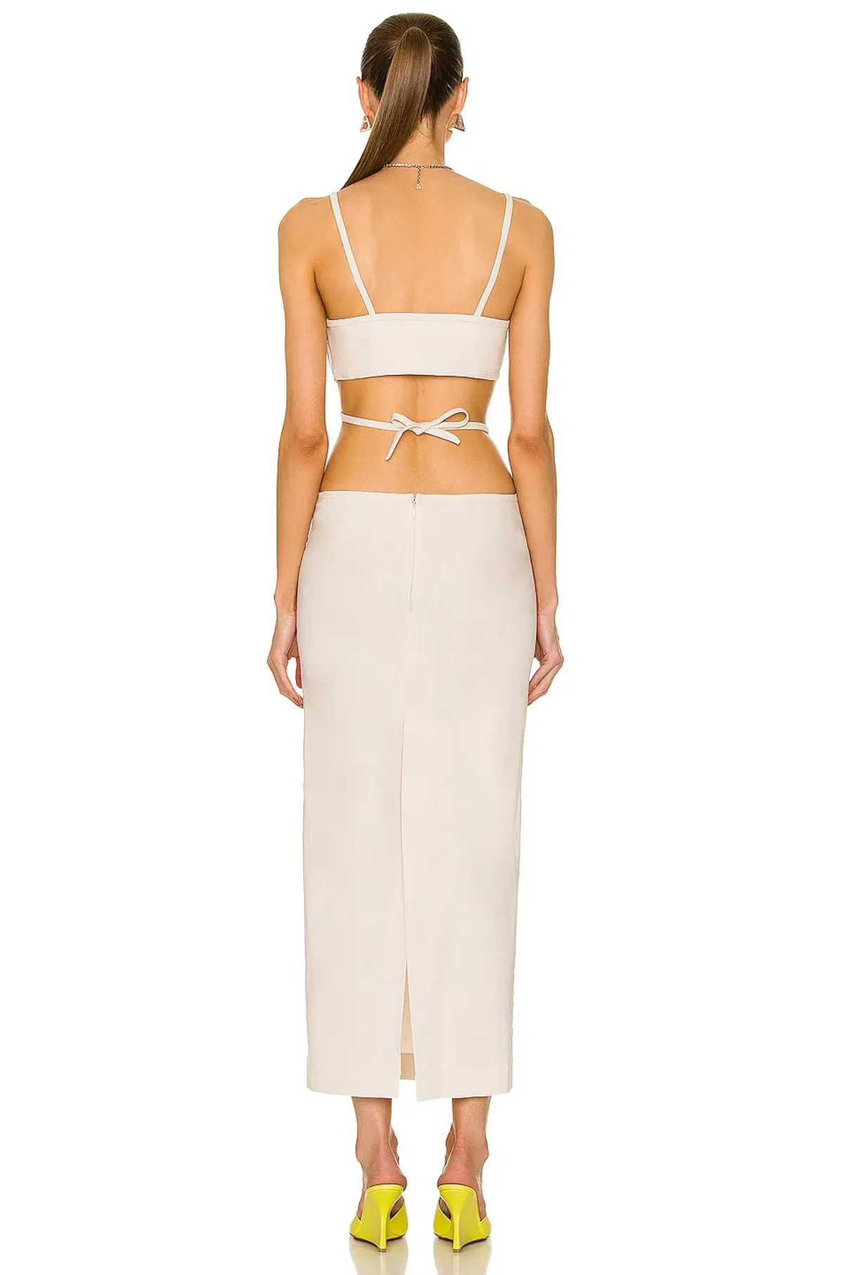 Christopher Esber Cross Bandeau Tie Dress Bone Size 10 AU - Image 4
