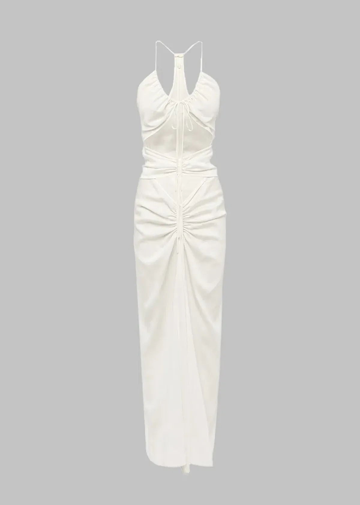 Christopher Esber Multi Panel Disconnect Ruched Halter Dress White Size 12 AU - Image 2
