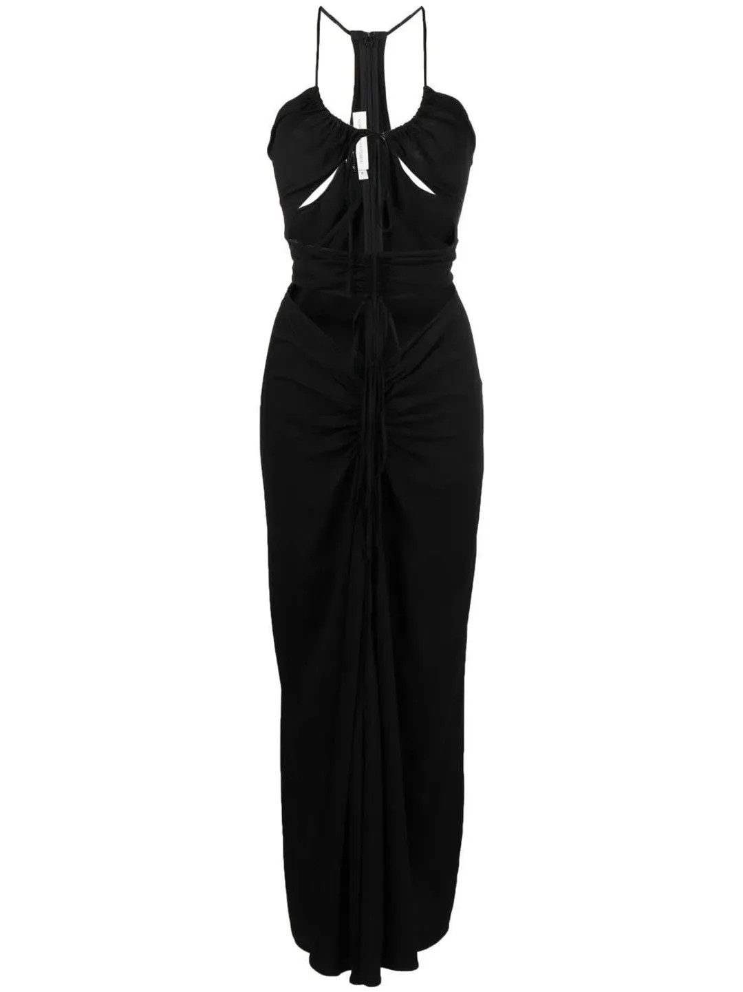 Christopher Esber Multi Panel Disconnect Ruched Halter Dress Black Size 4 AU for rent on The Volte - main image
