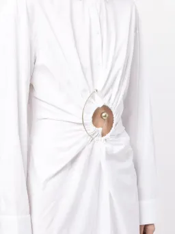 Christopher Esber Spiral Ruched Shirt Dress White Size 4 AU for rent on The Volte - image 3