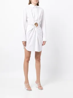 Christopher Esber Spiral Ruched Shirt Dress White Size 4 AU for rent on The Volte - image 1