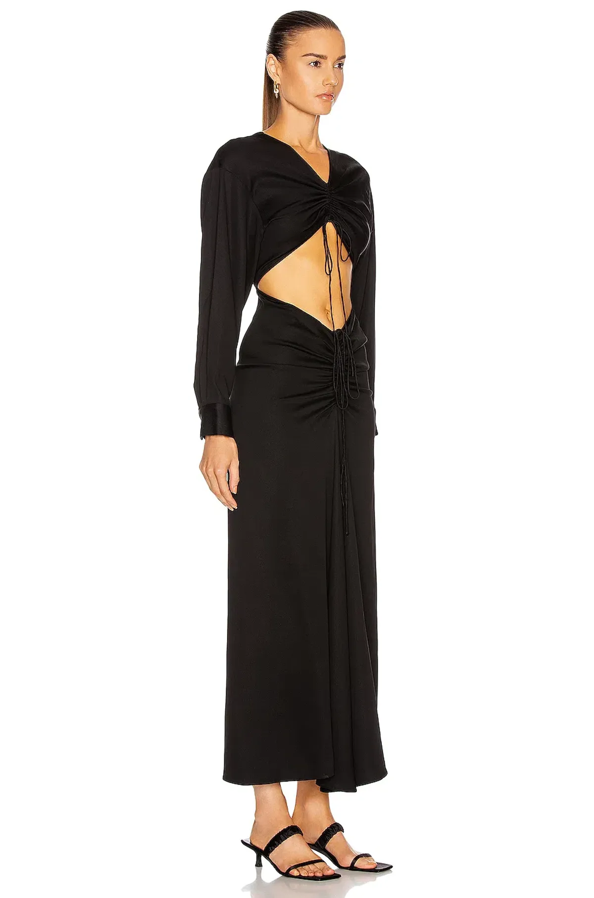 Christopher Esber Ruched Disconnect Shirt Dress Black Size 14 AU - Image 3