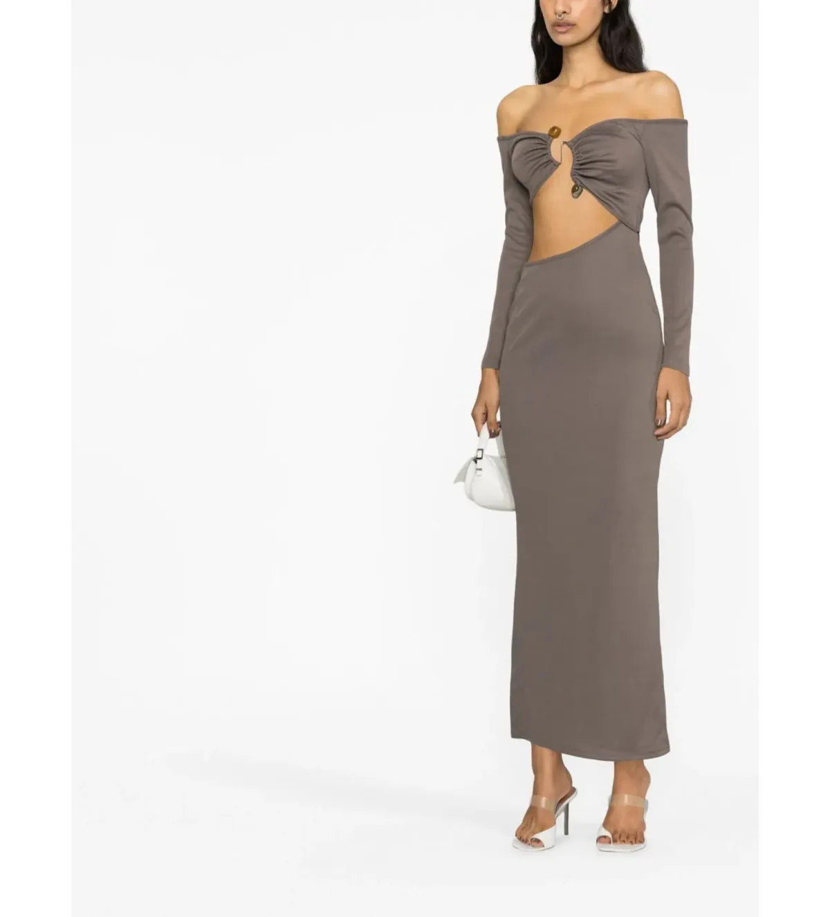Christopher Esber Distort Quartz Shoulderless Dress Cinder Size 12 AU - Image 4