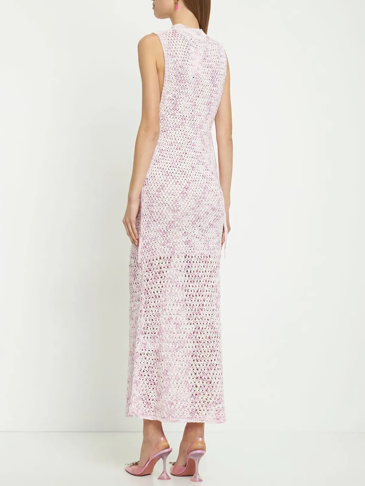Christopher Esber Cross Stitch Muscle Dress Pink Swirl Size M/Au 10 - Image 2