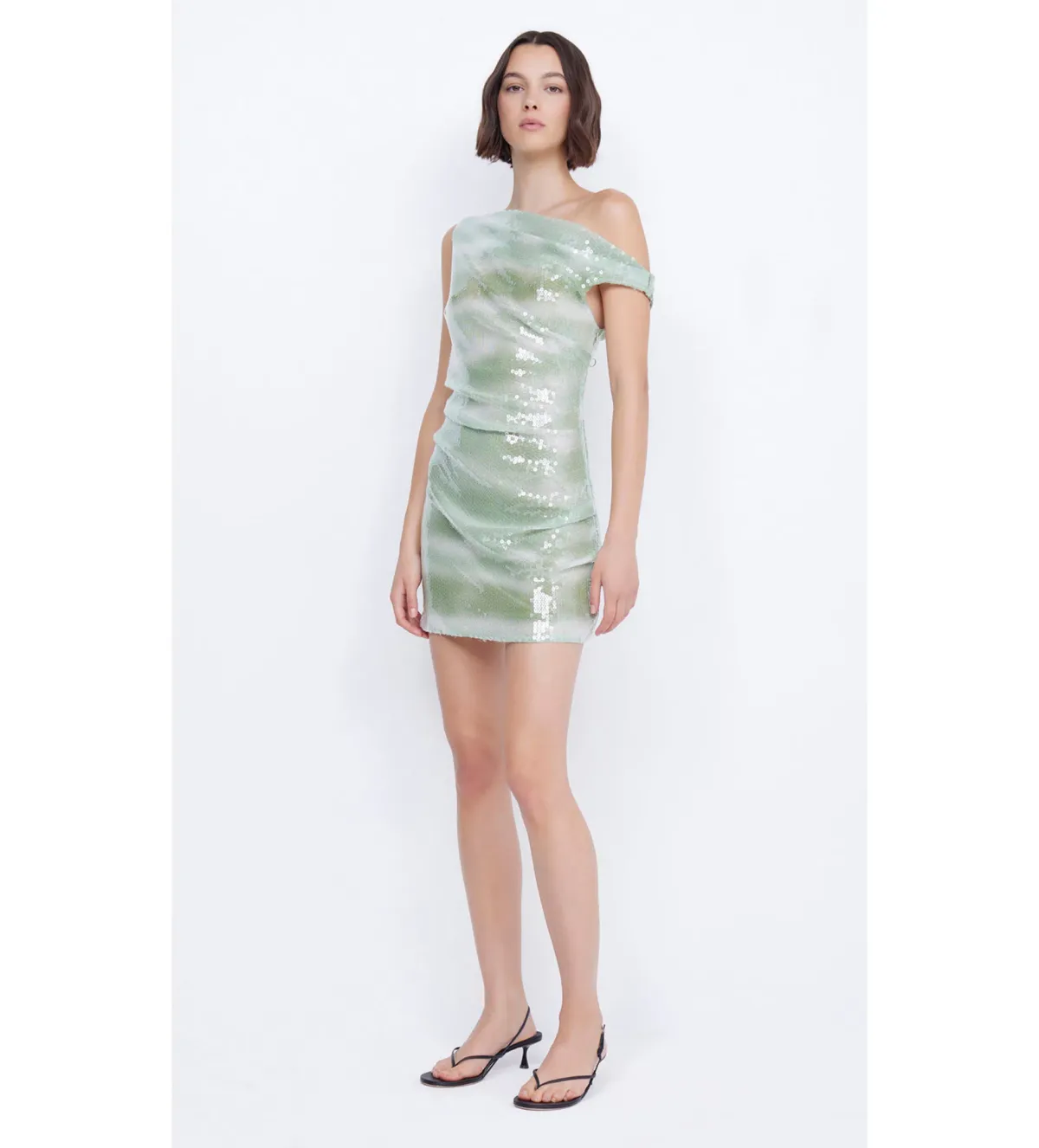 Bec & Bridge Brydie Asym Mini Dress Mint Ombre Size AU 10 - Image 2