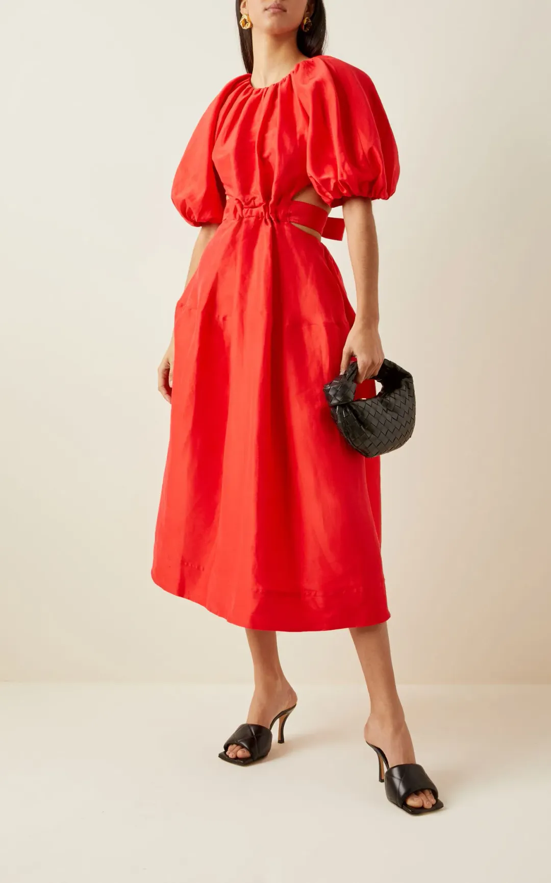 Aje Mimosa Cut-out Midi Dress Scarlet Red Size 6 for rent on The Volte - main image
