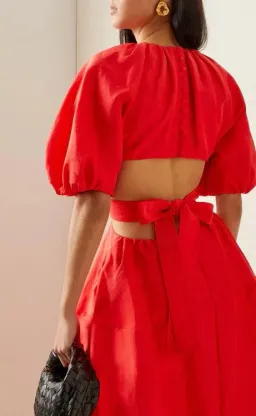 Aje Mimosa Cut-out Midi Dress Scarlet Red Size 6 for rent on The Volte - image 3