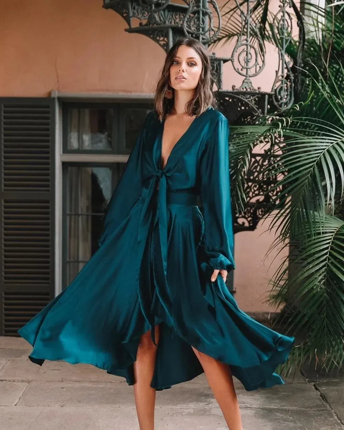 Sheike Fanciful Dress Peacock Size 14 - Image 2