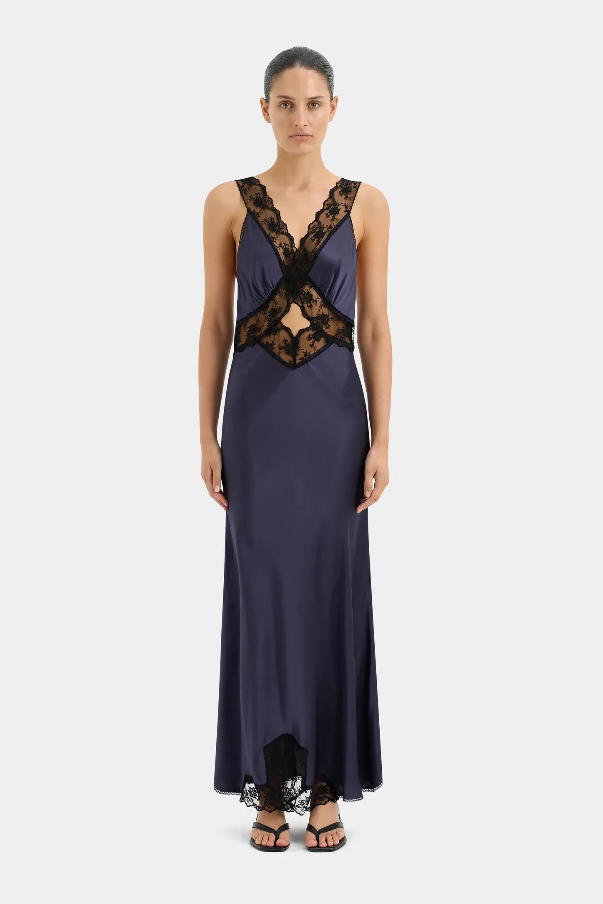 Sir the label Aries Cut Out Gown Navy Size 3/ AU 12 - Image 1