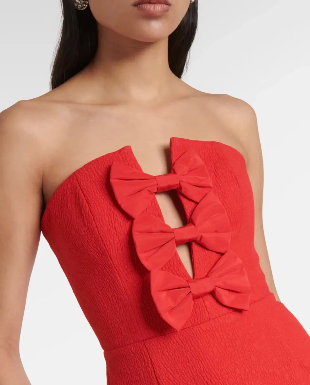 Rebecca Vallance Chiara Strapless Mini Dress Red Size 8 for rent on The Volte - main image