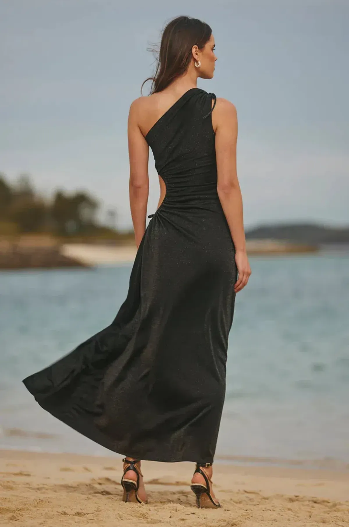 Sonya Moda Nour Shimmer Dress Black Size 8 - Image 3