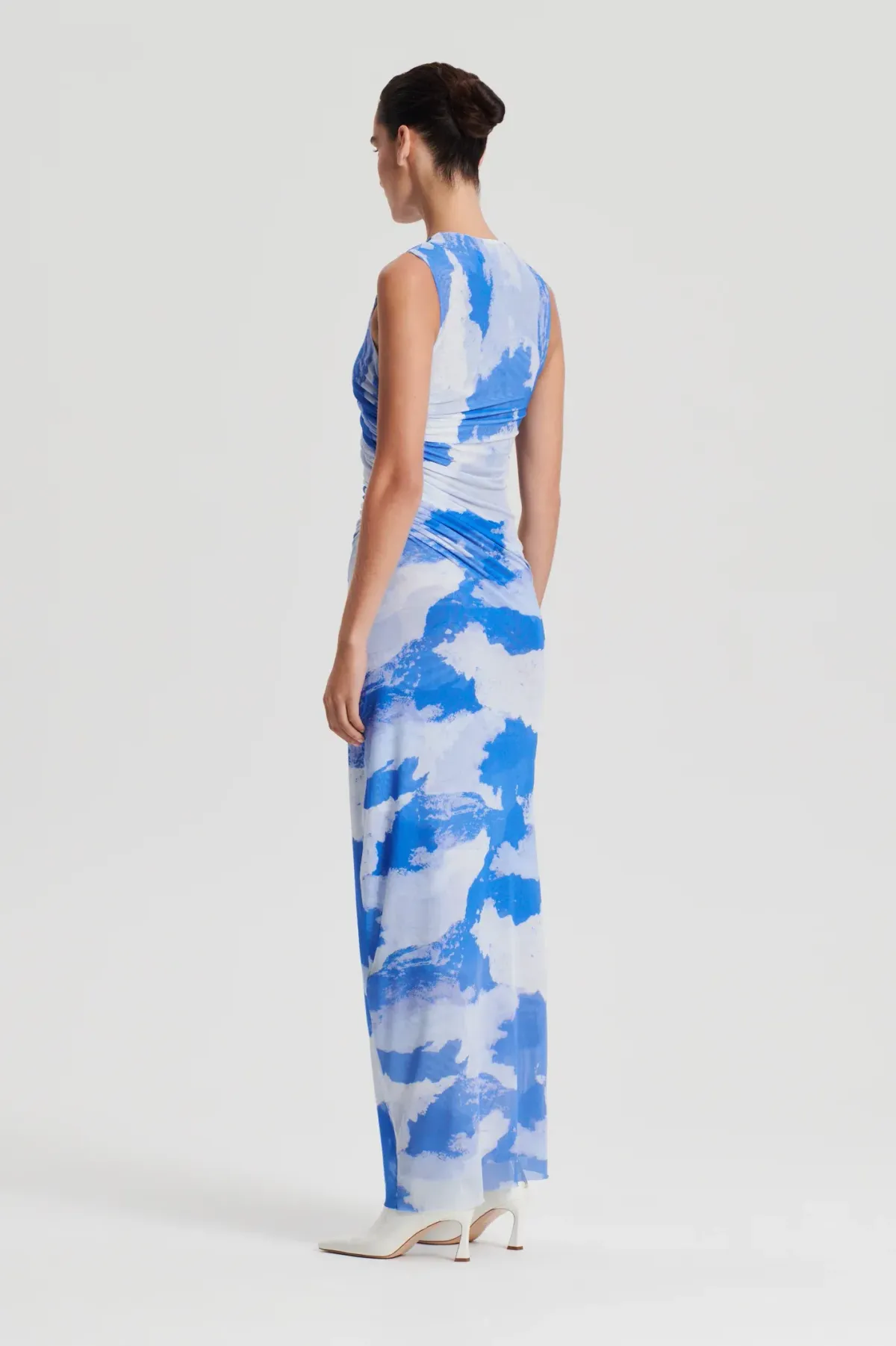 Scanlan Theodore Italian Cloud Print Dress in Blue Size 6 - Image 3