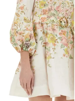 Zimmermann Matchmaker Buttoned Mini Dress Ivory Coral Floral Size 2 / AU 12 for rent on The Volte - image 4