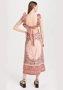 Zimmermann Matchmaker Frilled Midi in Pink Bandana Size 1/Au 10 for rent on The Volte - image 3