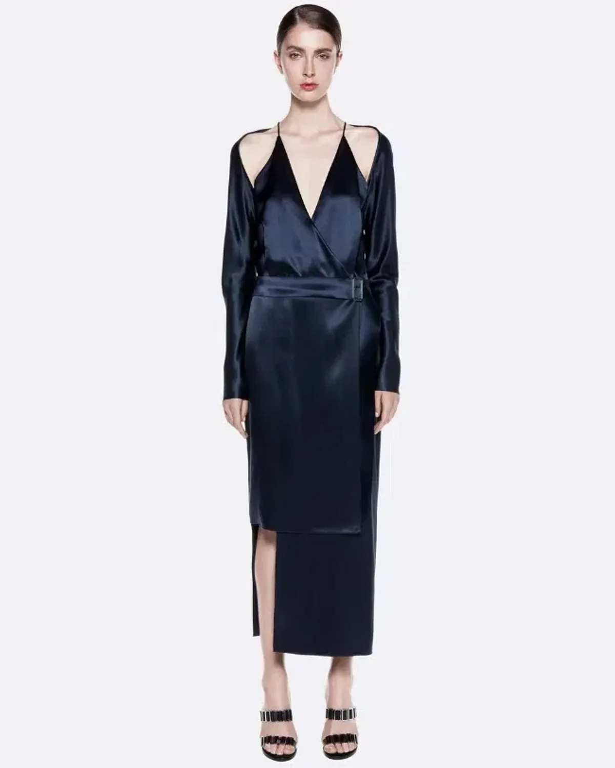 Dion Lee Silk Contour Tie Dress Navy Size 6 - Image 1