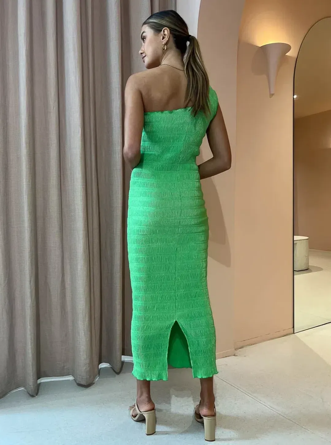 Lidee Gigi Smocking Midi Gown Green Size 6 for rent on The Volte - main image