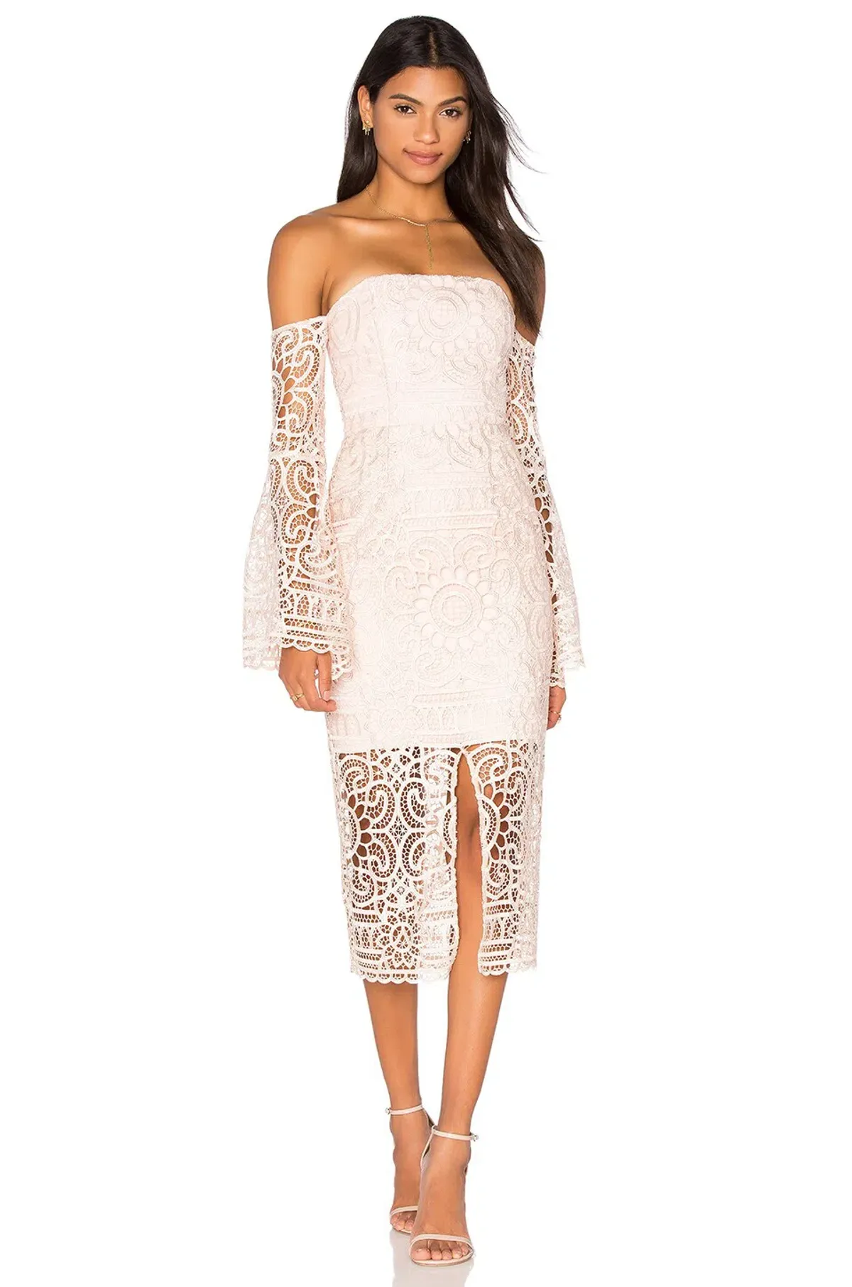 Nicholas Geo Floral Lace Eva Dress Blush Size 6 for rent on The Volte - main image