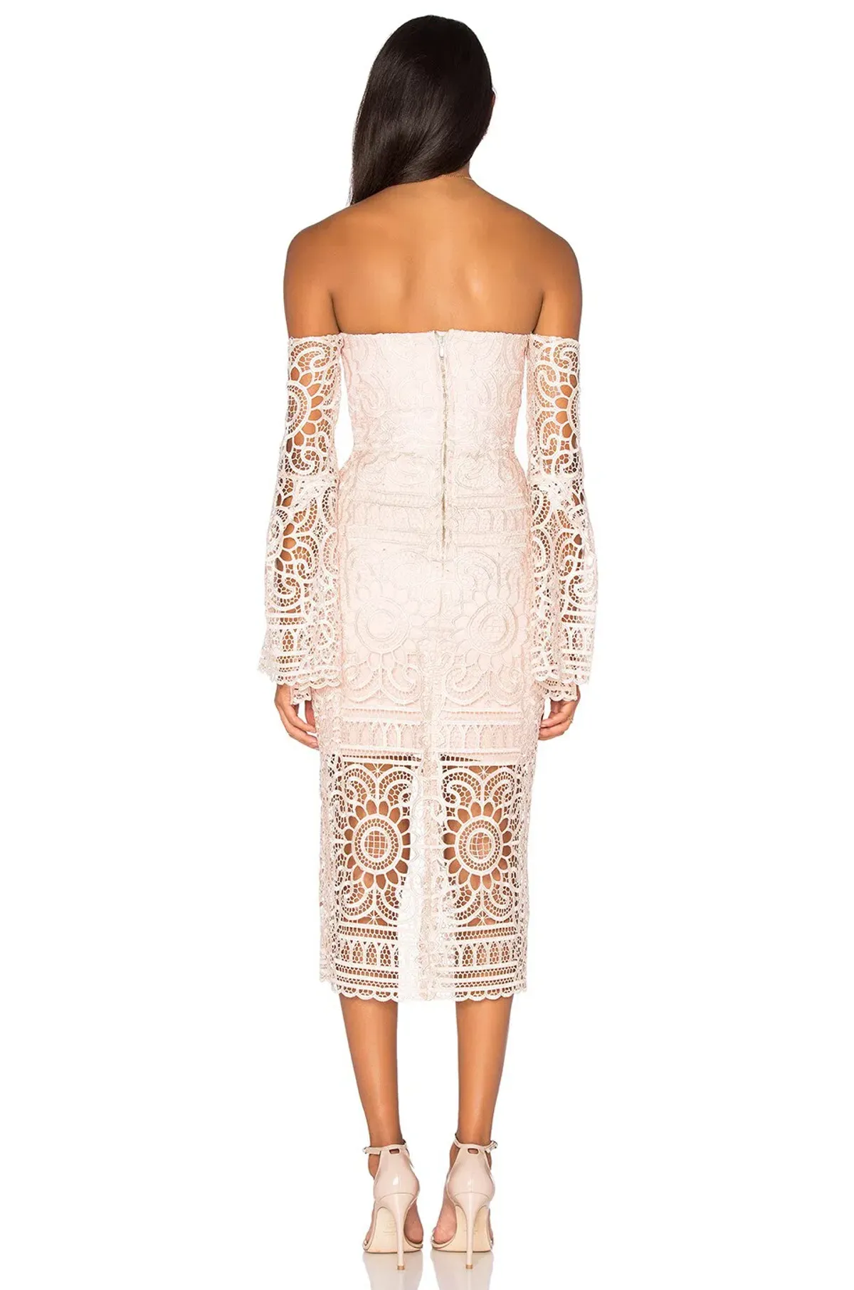 Nicholas Geo Floral Lace Eva Dress Blush Size 6 - Image 3