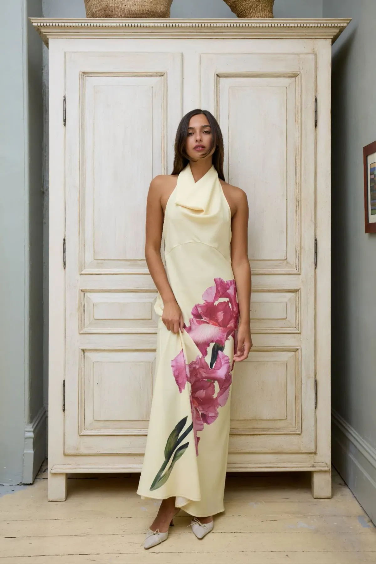 Harper Lu Cowl Slip Dress Iris Floral Size 8 for rent on The Volte - main image