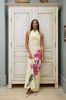 Harper Lu Cowl Slip Dress Iris Floral Size 12 for rent on The Volte - image 1