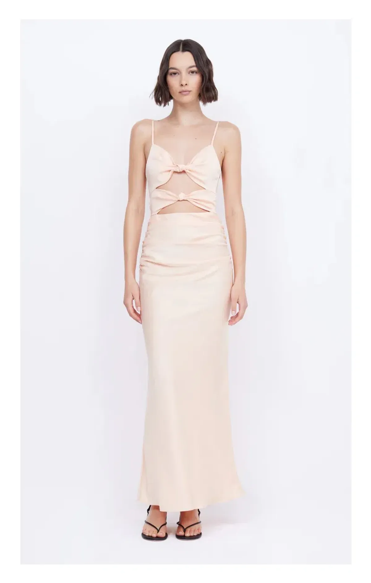 Bec and Bridge Mari Lou Knot Dress Peach Size 8 for rent on The Volte - main image