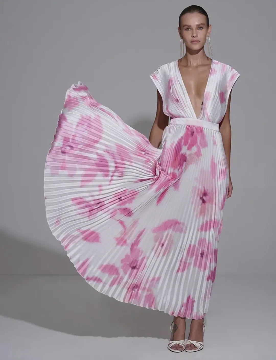 L'Idee Gala Gown Jardin Print Size 10 for rent on The Volte - main image