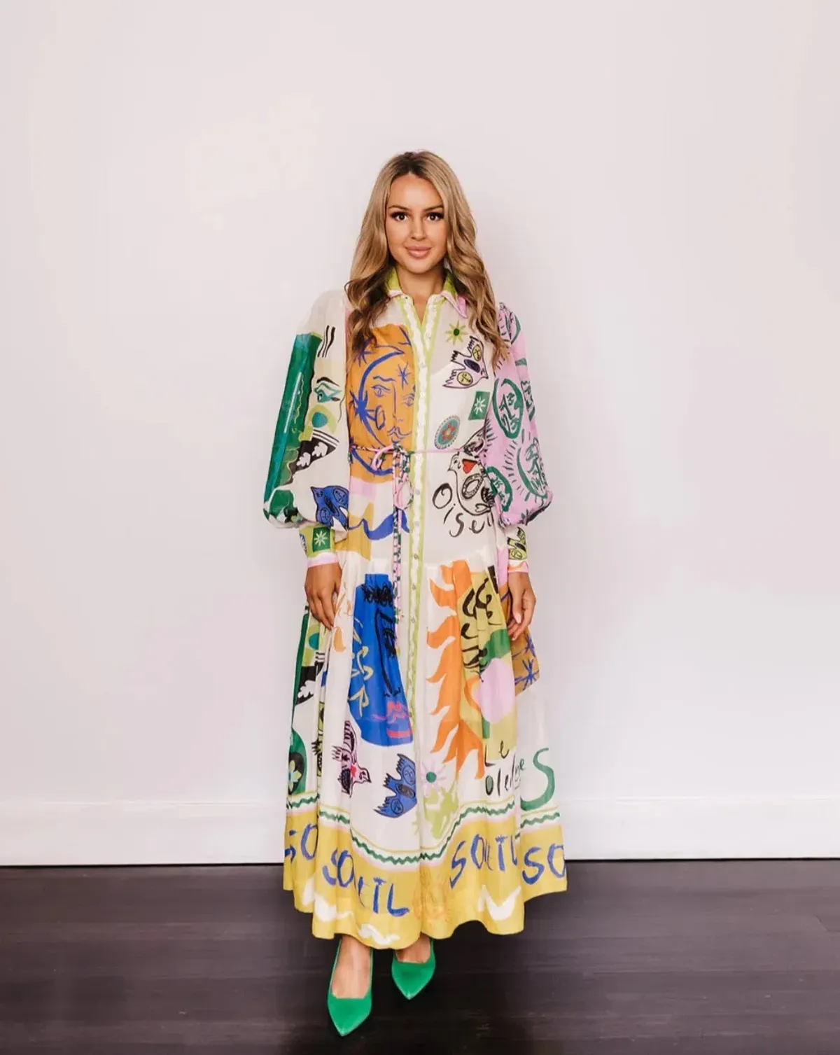 Alemais Soleil Patchwork Shirtdress In Ivory Size 8 - Image 1