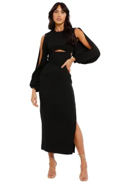 Camilla & Marc Morgan Midi Dress Black Size AU 8 for rent on The Volte - image 1