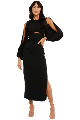 Camilla & Marc Morgan Midi Dress Black Size AU 8 for rent on The Volte - image 4