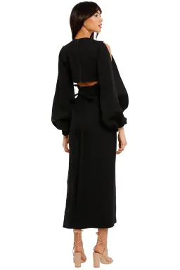 Camilla & Marc Morgan Midi Dress Black Size AU 8 for rent on The Volte - image 3
