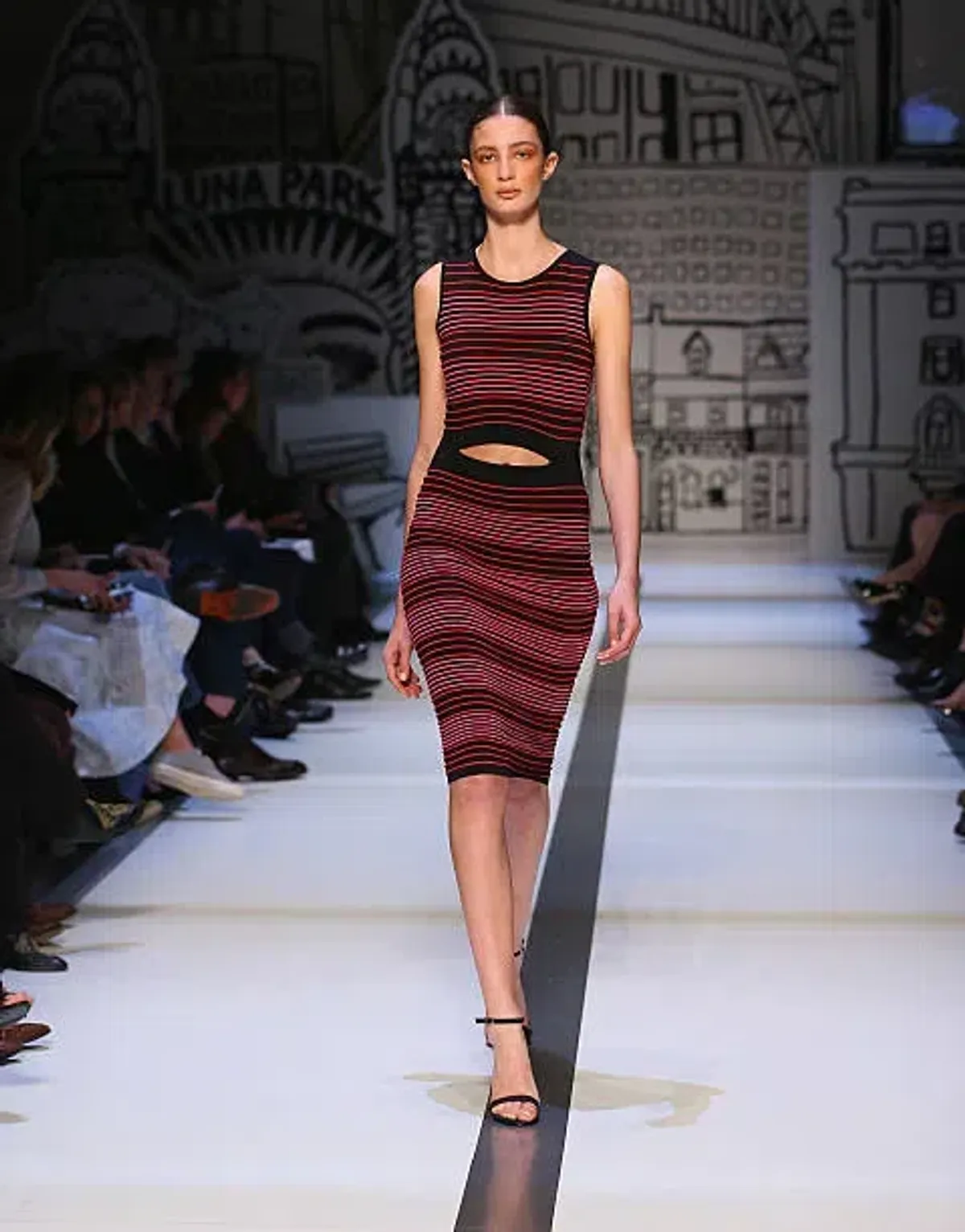 Dion Lee Striped Knit Cut Out Midi Dress Multi Size 10 - Image 1