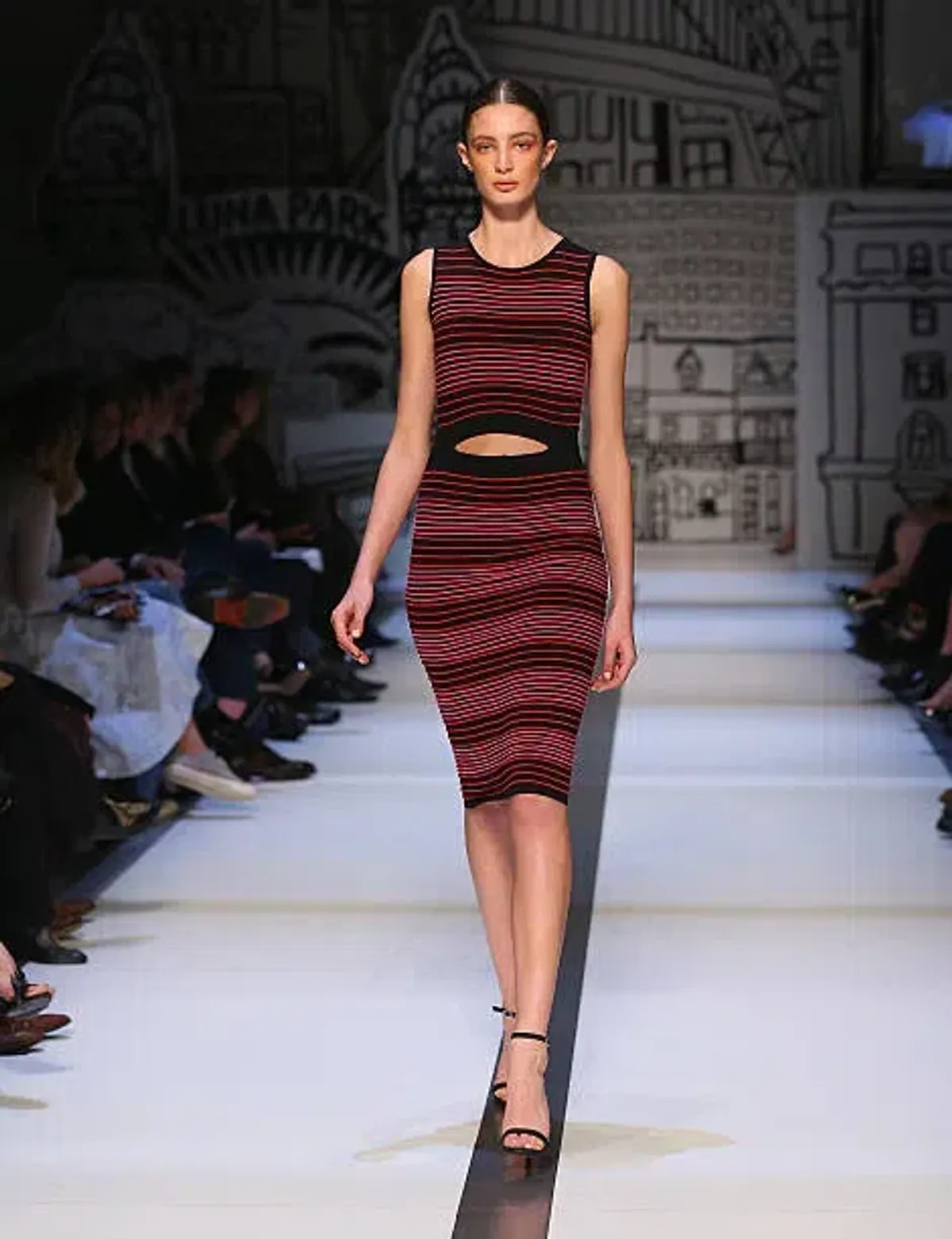 Dion Lee Striped Knit Cut Out Midi Dress Multi Size 10 - Image 3