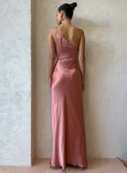 Shona Joy Asymmetrical Gathered Maxi Dress Antique Rose Size 6 for rent on The Volte - image 3