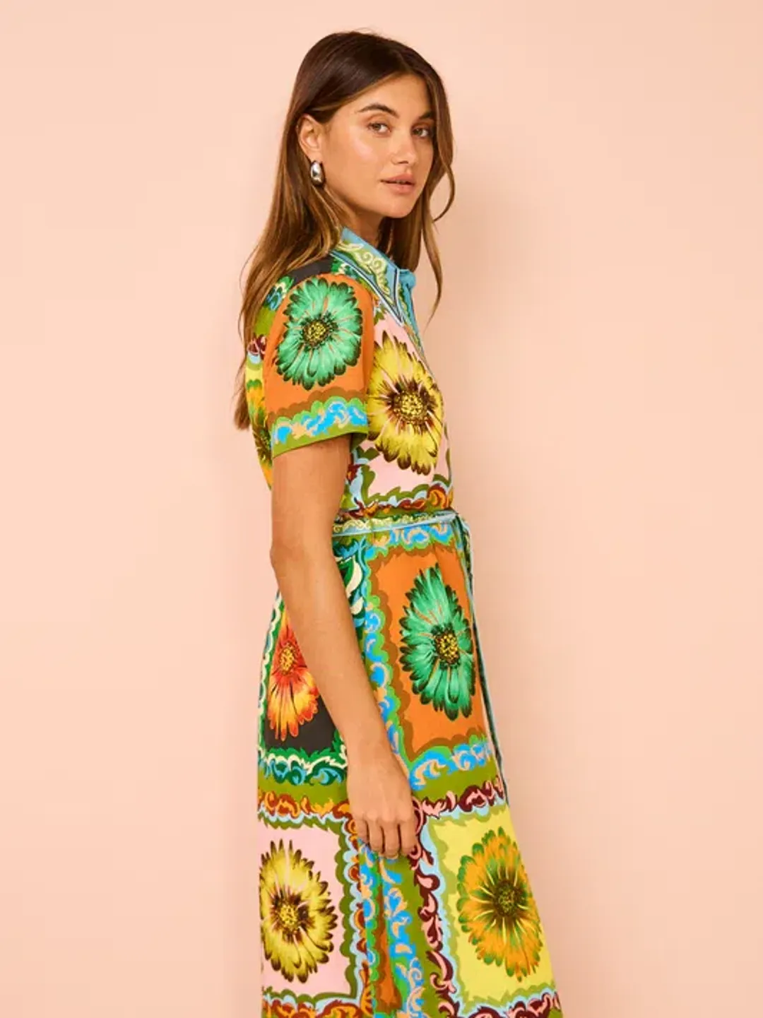 Alemais Disco Daisy Shirtdress Multi Size 8 for rent on The Volte - main image