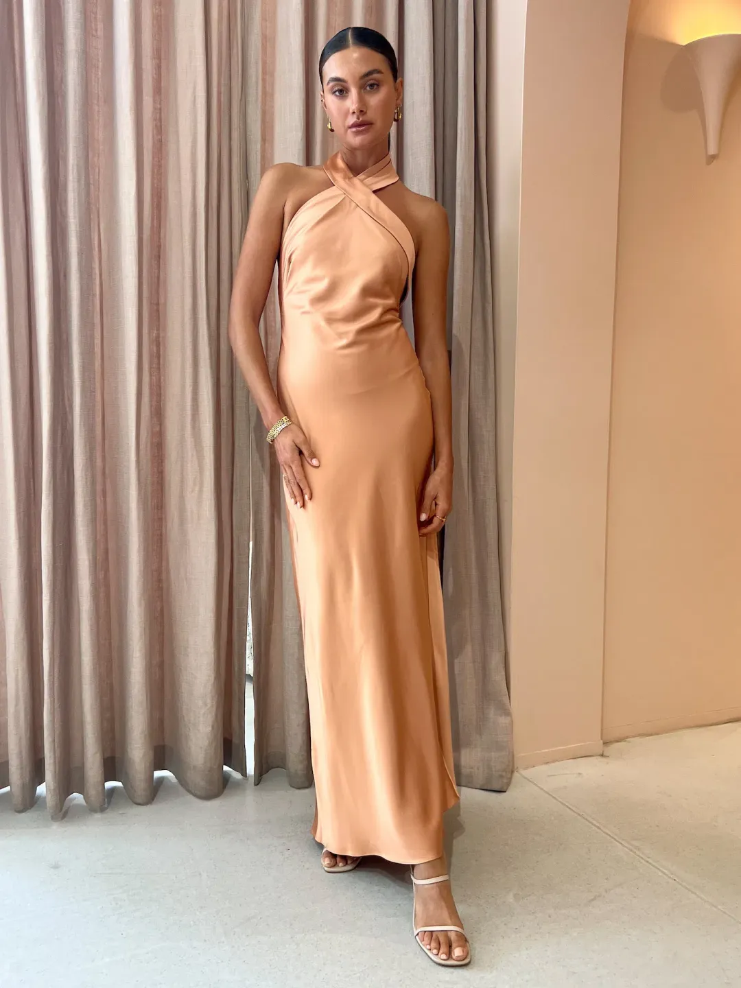 Significant Other Aida Midi Dress In Caramel Size 6 for rent on The Volte - main image