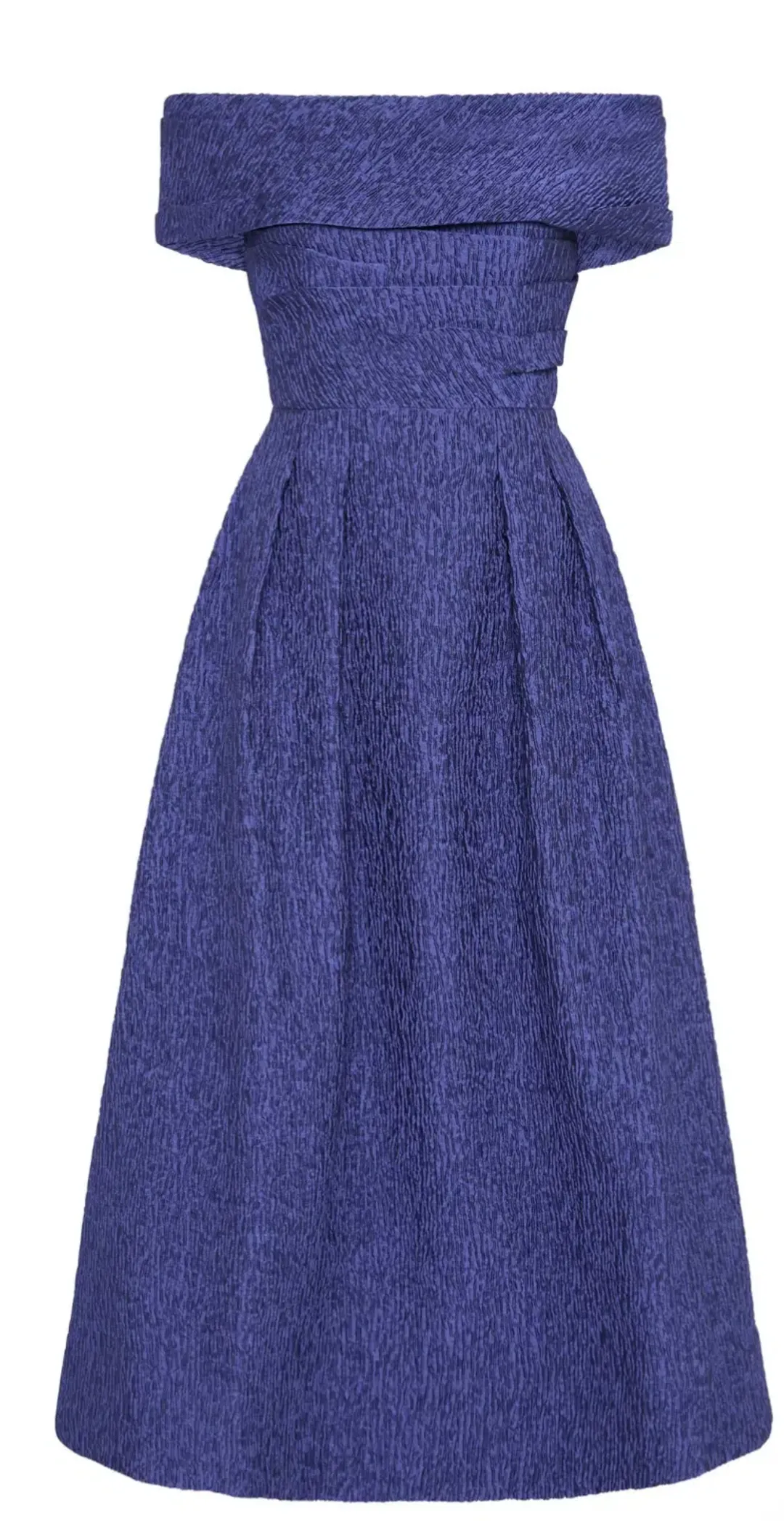 Rebecca Vallance Helene Off Shoulder Midi Dress Blue Size 12 for rent on The Volte - main image