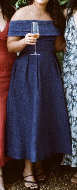 Rebecca Vallance Helene Off Shoulder Midi Dress Blue Size 12 for rent on The Volte - image 5
