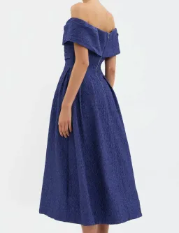 Rebecca Vallance Helene Off Shoulder Midi Dress Blue Size 12 for rent on The Volte - image 3